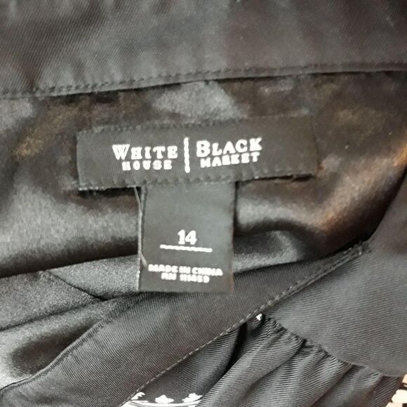 WHBM Strappy Halter Fit & Flare Paisley Print Party Dress Black White Sz M - Picture 4 of 9